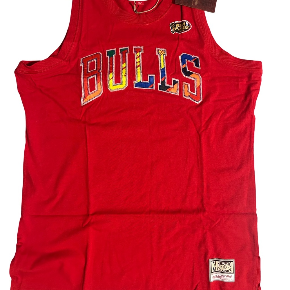 Chicago Bulls Red Mitchell & Ness NBA Finals tank top